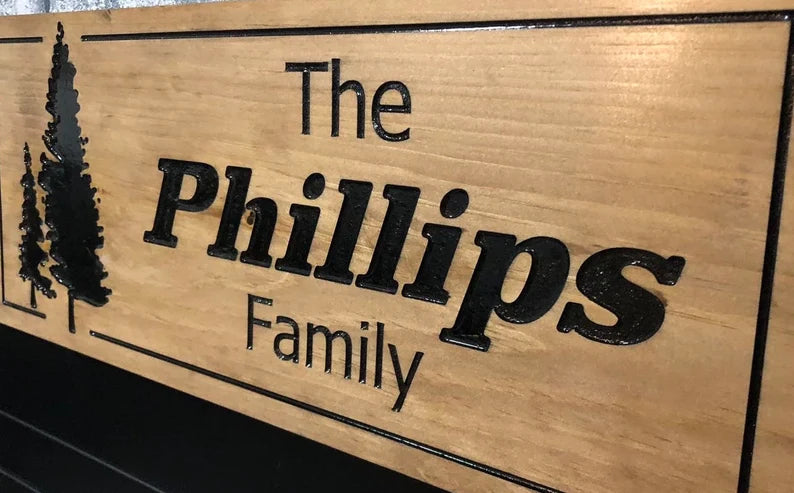 Custom Outdoor Wood Sign | Personalized Family Name Wall Art | Wooden Plaque | Anniversary Gift | Housewarming Present | Rustic Home Decor