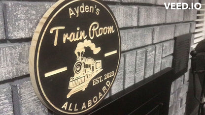 Custom Wooden Train Sign | Welcome Aboard  | Personalized Family Name Sign |