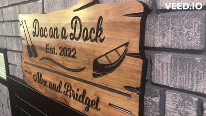 Custom Wooden Cottage Sign | Retirement Sign | Boat | Paddles