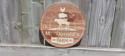 Custom Wooden Farm Sign | Farm Animals | Personalized Farmer Sign |