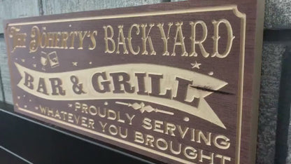 Custom BBQ Sign | Personalized Wood Sign | Wooden BBQ Sign | Custom Engraved Wood Sign