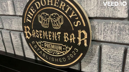 Custom Wooden Basement Bar Sign | Beers | Personalized Pub Sign |