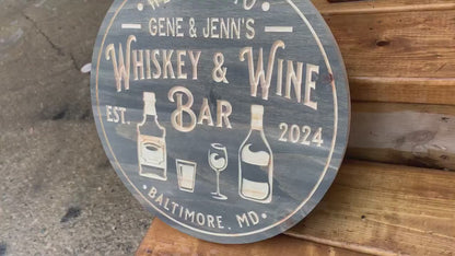 Custom Bar Sign | Personalized Wood Sign | Wooden Bar Sign | Custom Engraved Wood Sign | Wine Bar Whiskey Bar