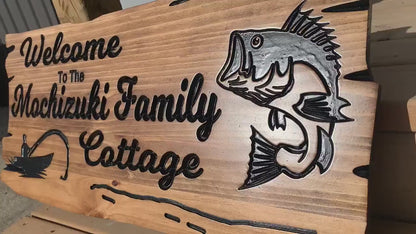 Outdoor Cottage Sign | Custom Cottage Sign | Wood Cottage Sign | Anniversary Gift | Welcome Sign | Rustic Cottage Sign | Engraved Sign