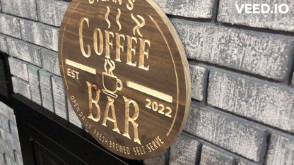 Custom Wooden Coffee Bar Sign | Kitchen Plaque | Coffee Bar Decor