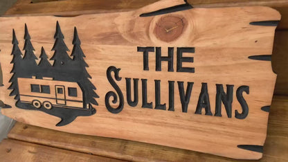 Custom Outdoor Cottage Sign | Cabin Anniversary Gift | Personalized Lakehouse Sign | Rustic Cottage Sign Engraved Sign | Wood Trailer Sign