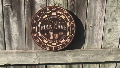 Custom pool Room Sign | Personalized Wood Sign | Wooden Bar Sign | Custom Engraved Wood Sign | Engraved Dartboard Mancave Sign, Wooden Sign