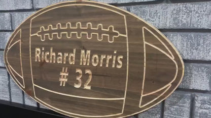 Custom Football Sign | Custom Name Engraving | Personalized Football Sign | Engraved Wooden Sign | Wood Sign