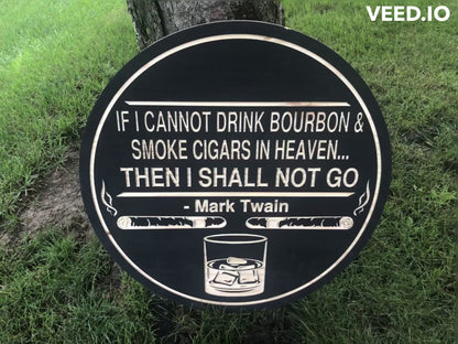 Custom Wooden Cigar Bar Sign | Mark Twain | Personalized Cigar Sign | Bar Name Sign |