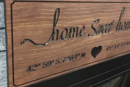 Personalized Home sweet home sign Sign, Custom Engraved Family Name Sign, Wood Carved Sign