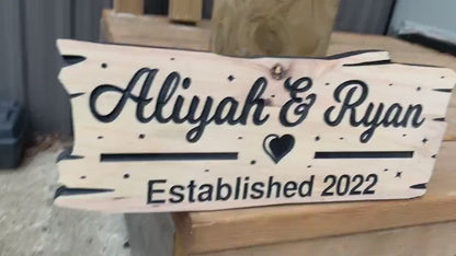 Anniversary Gift | Custom wooden | Wood Cottage Sign | Outdoor Welcome Sign | Rustic Valentine’s Day sign | Engraved Sign personalized gift