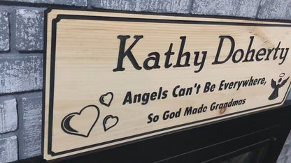 Personalized Custom Name Sign | Mothersday Gift | Grandmother Sign | Wooden Sign | Engraved Sign