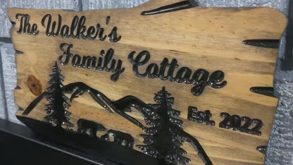 Custom Cottage Sign | Wood Cottage Sign | Anniversary Gift | Welcome To Our Cottage | Rustic Cottage Sign | Engraved Sign | Wood Sign