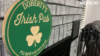 Custom Wooden Irish Pub Sign | Beers | Personalized Bar Sign |