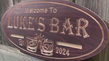 Custom Bar Sign | Personalized Wood Sign | Wooden Bar Sign | Custom Engraved Wood Sign | Man Cave Sign | Basement Bar