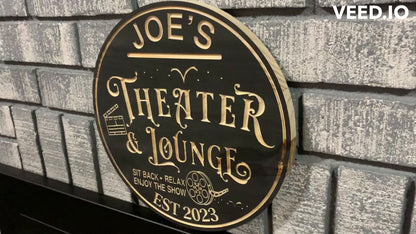 Custom Wooden Theatre Sign | Movie Room | Personalized Film Sign |