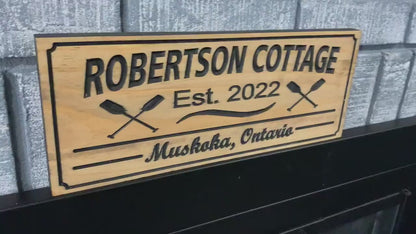 Custom Cottage Sign | Custom Engraved Sign | Outdoor Cottage Sign | Personalized Family Name Sign Active | Wooden Sign | Father's Day Gift |