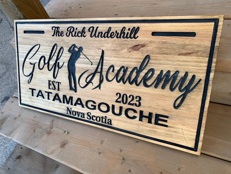 Custom Rustic Golf Sign | Personalized Wood Decor – Samgo Woodworking