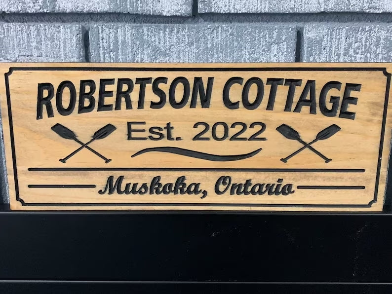 Custom Cottage Sign | Custom Engraved Sign | Outdoor Cottage Sign | Personalized Family Name Sign Active | Wooden Sign | Father's Day Gift |