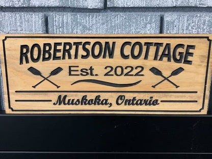 Custom Cottage Sign | Custom Engraved Sign | Outdoor Cottage Sign | Personalized Family Name Sign Active | Wooden Sign | Father's Day Gift |