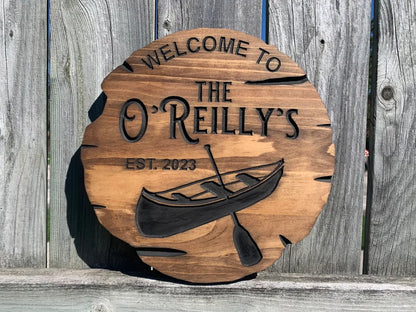 Custom Cottage Sign | Personalized Wood Sign | Wooden Lakehouse Sign | Custom Engraved Wood Sign| Outdoor Boat Signage