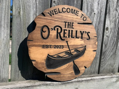 Custom Cottage Sign | Personalized Wood Sign | Wooden Lakehouse Sign | Custom Engraved Wood Sign| Outdoor Boat Signage