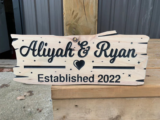 Anniversary Gift | Custom wooden | Wood Cottage Sign | Outdoor Welcome Sign | Rustic Valentine’s Day sign | Engraved Sign personalized gift