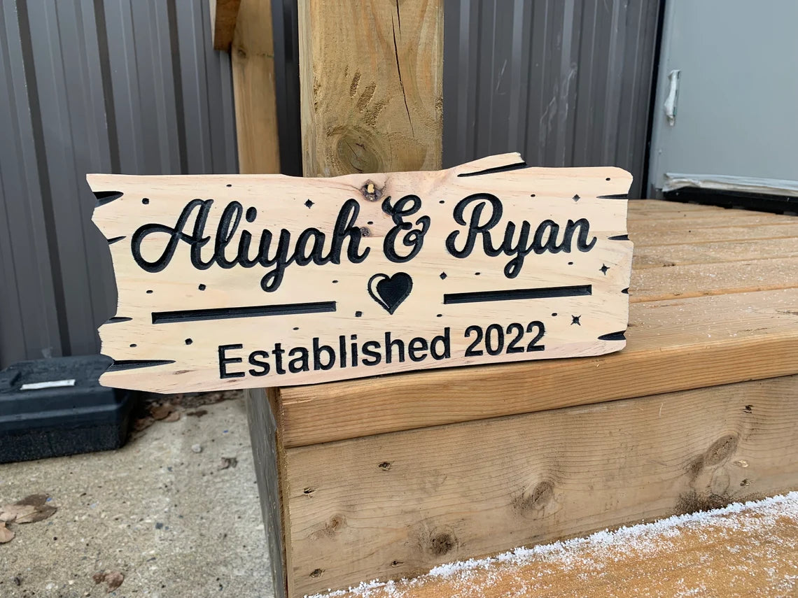 Anniversary Gift | Custom wooden | Wood Cottage Sign | Outdoor Welcome Sign | Rustic Valentine’s Day sign | Engraved Sign personalized gift