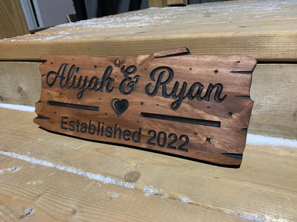 Anniversary Gift | Custom wooden | Wood Cottage Sign | Outdoor Welcome Sign | Rustic Valentine’s Day sign | Engraved Sign personalized gift