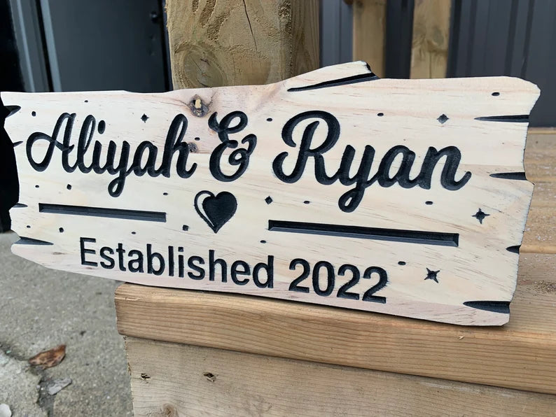 Anniversary Gift | Custom wooden | Wood Cottage Sign | Outdoor Welcome Sign | Rustic Valentine’s Day sign | Engraved Sign personalized gift