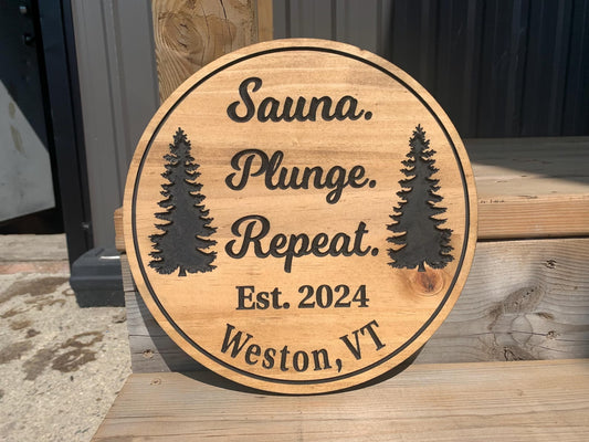 Personalized Wood Sign | Custom Sauna Sign