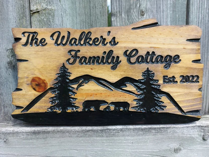 Custom Cottage Sign | Wood Cottage Sign | Anniversary Gift | Welcome To Our Cottage | Rustic Cottage Sign | Engraved Sign | Wood Sign