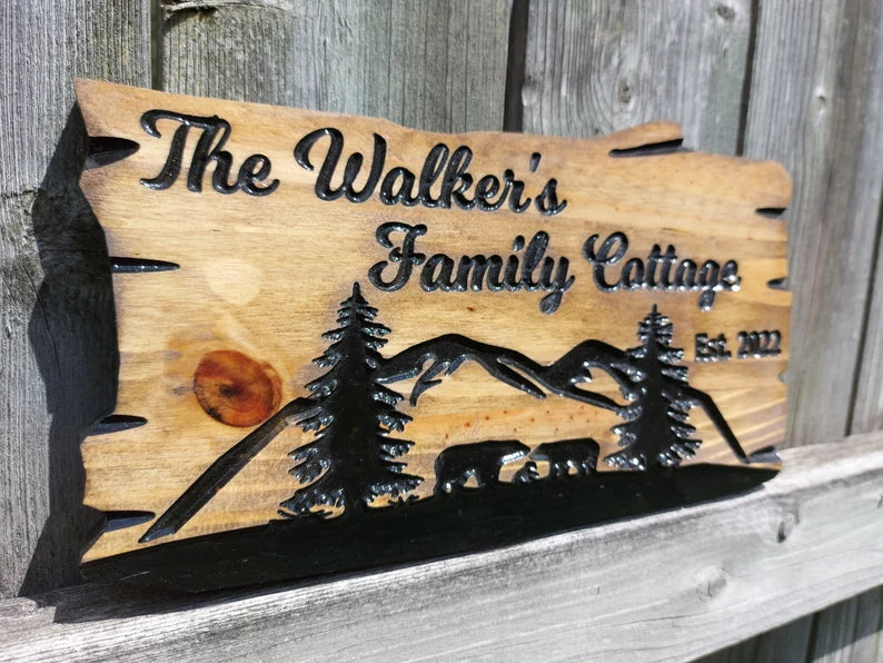 Custom Cottage Sign | Wood Cottage Sign | Anniversary Gift | Welcome To Our Cottage | Rustic Cottage Sign | Engraved Sign | Wood Sign